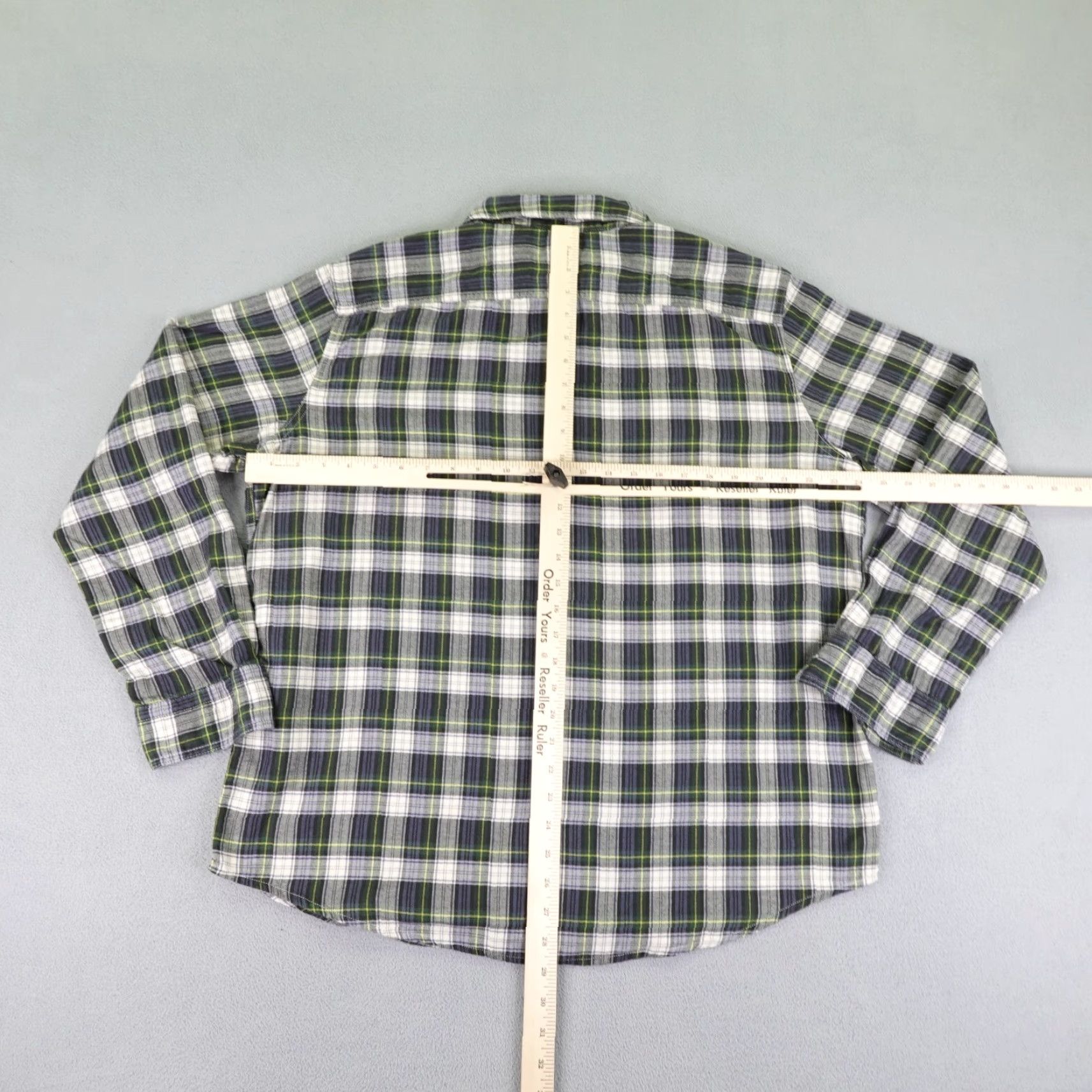 Levi's VINTAGE Levi's Shirt Mens XL Green Blue White Plaid Flannel Button-Up Workwear 90s Theme Mens Size US XL / EU 56 / 4 - 6 Thumbnail