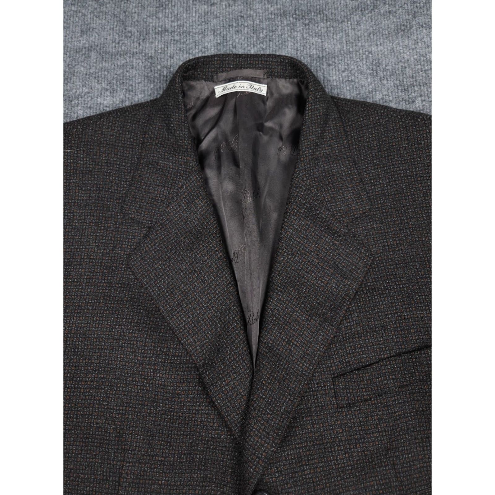Vintage Belvest Blazer Jacket Men's 54 Gray Wool Cashmere Blend Italy Blazer 44" Chest Three-Button Single-Breasted Casual Business Formal Travel Size US L / EU 52-54 / 3 - 5 Thumbnail