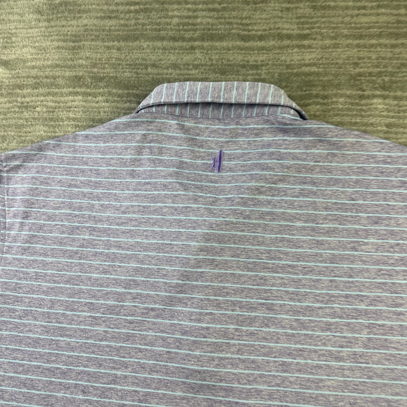 johnnie-O Johnnie O Polo Shirt Mens XL Purple Striped Golf Performance Casual All Seasons Lightweight Stretch Logo Size US XL / EU 56 / 4 - 4 Thumbnail