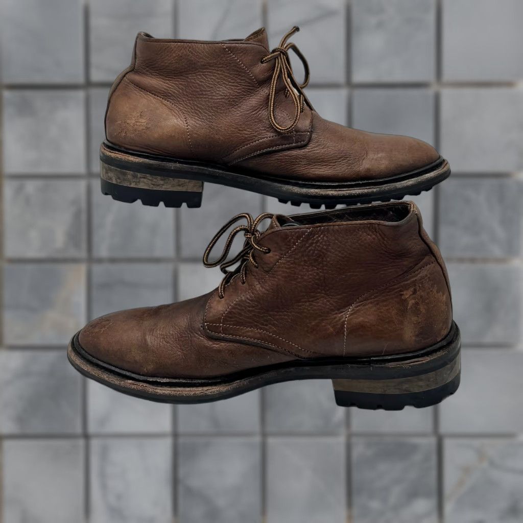 Frye Boots Mens 8 Brown Leather Mid Chukka Lace Up Leather Chukka Boots Mens 8 Brown Frye