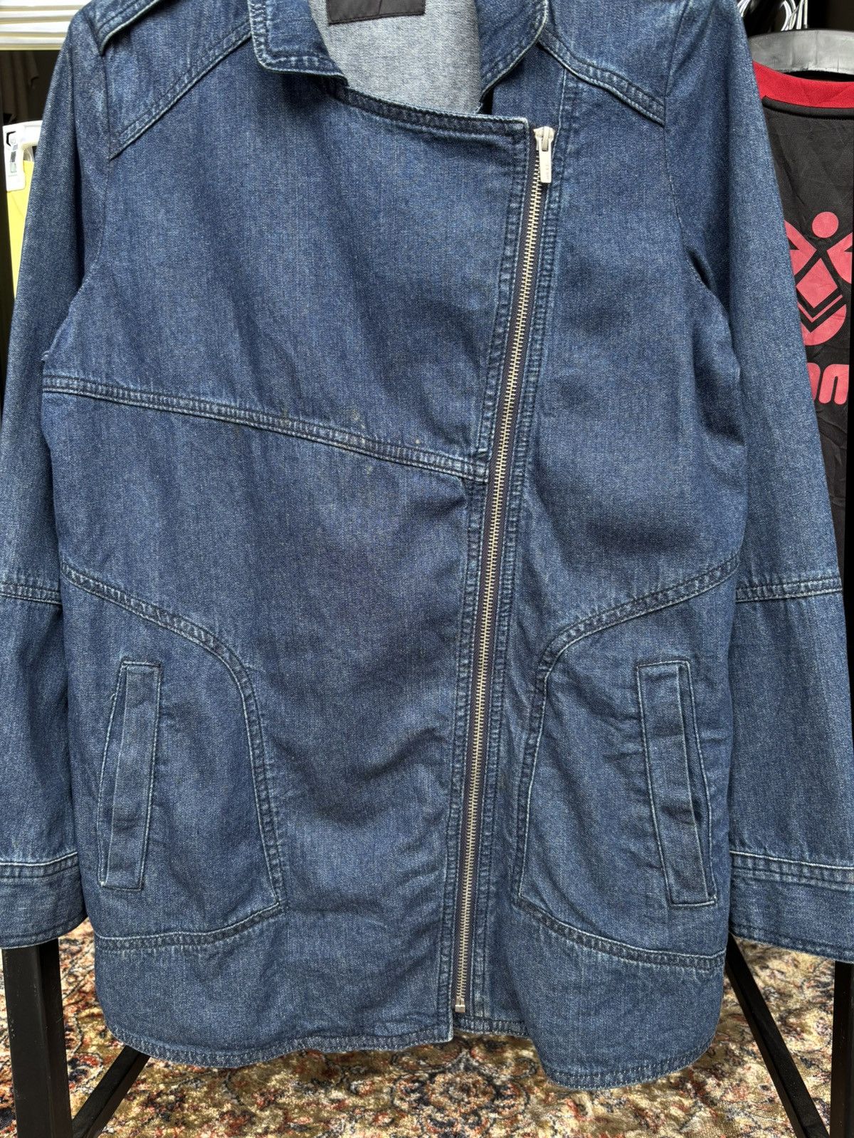 Japanese Brand Vintage Asymmetrical Denim Jacket by Jambangee Jeans Size US L / EU 52-54 / 3 - 4 Thumbnail