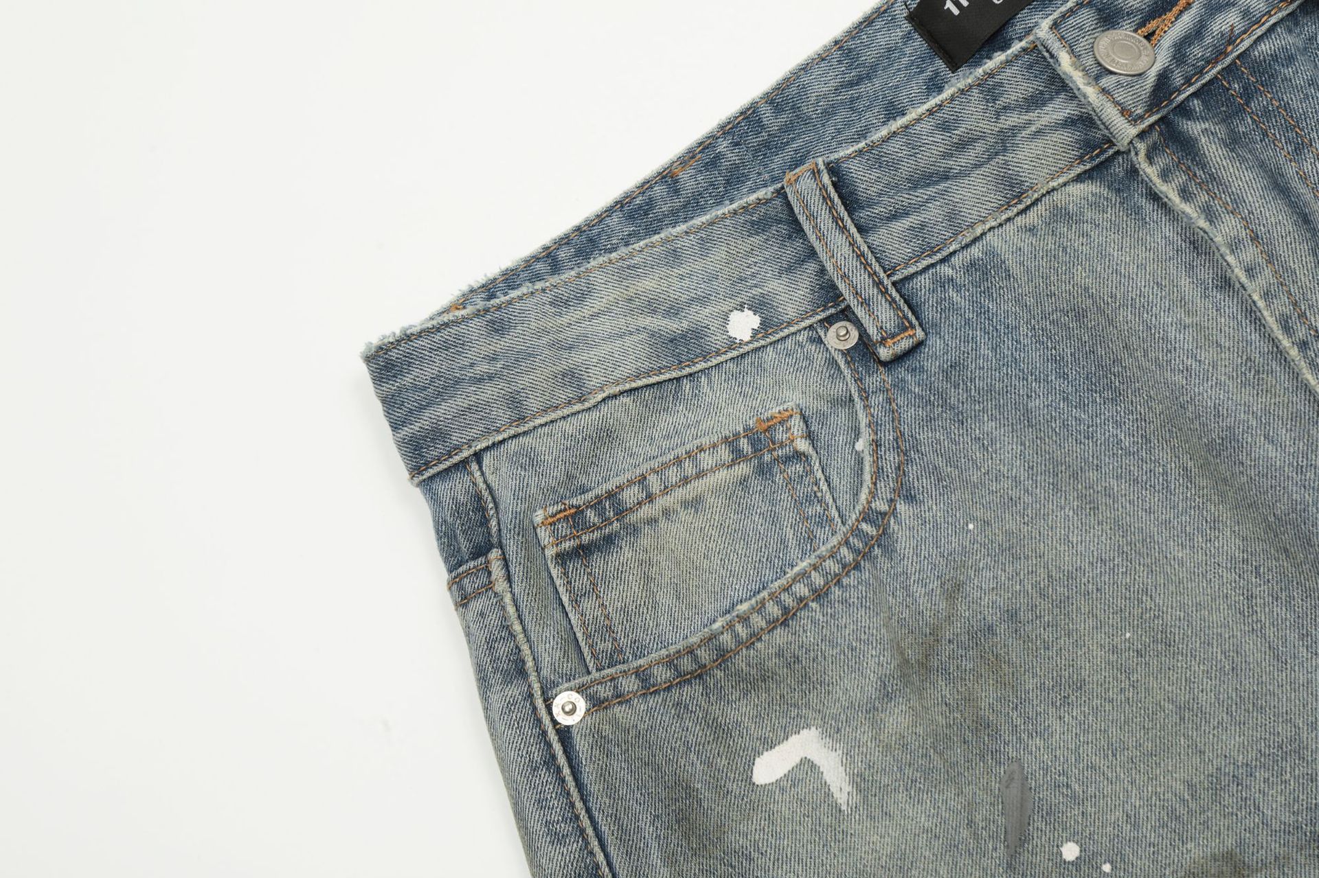 Japanese Brand × Jean Vintage washed distressed ink-splashed loose wide-leg jeans Size US 32 / EU 48 - 4 Thumbnail