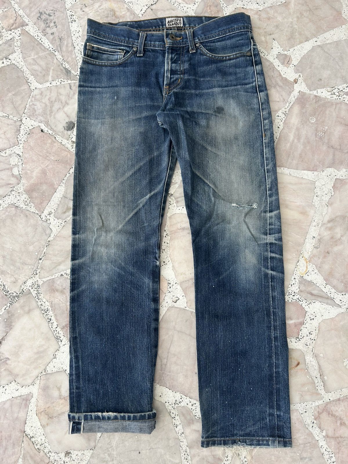 Naked & Famous Vintage Selvedge Ripped Denim Japan Size US 29 - 1 Thumbnail
