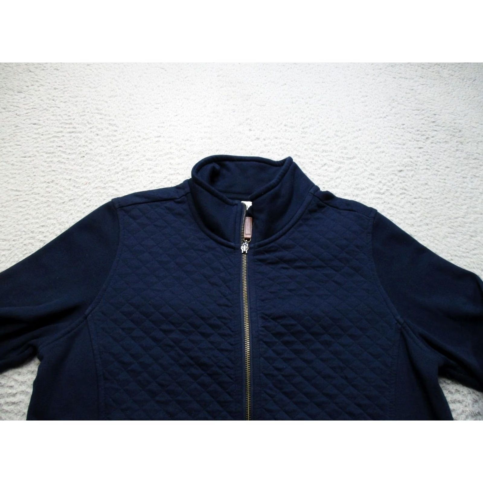 Vintage LL Bean Womens Medium Blue Quilted Knit Jacket Casual Layering Size M / US 6-8 / IT 42-44 - 2 Thumbnail