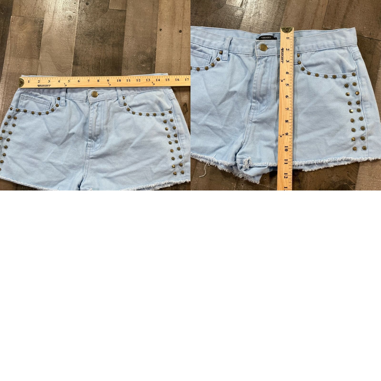 Forever 21 Forever 21 Shorts Womens 30 Blue Cut-Off Mid-Rise Studded Zip Light Wash Denim Shorts Womens 30 Blue Cut-Off Mid-Rise Studded Zip Light Wash Denim Size 30" / US 8 / IT 44 - 8 Thumbnail