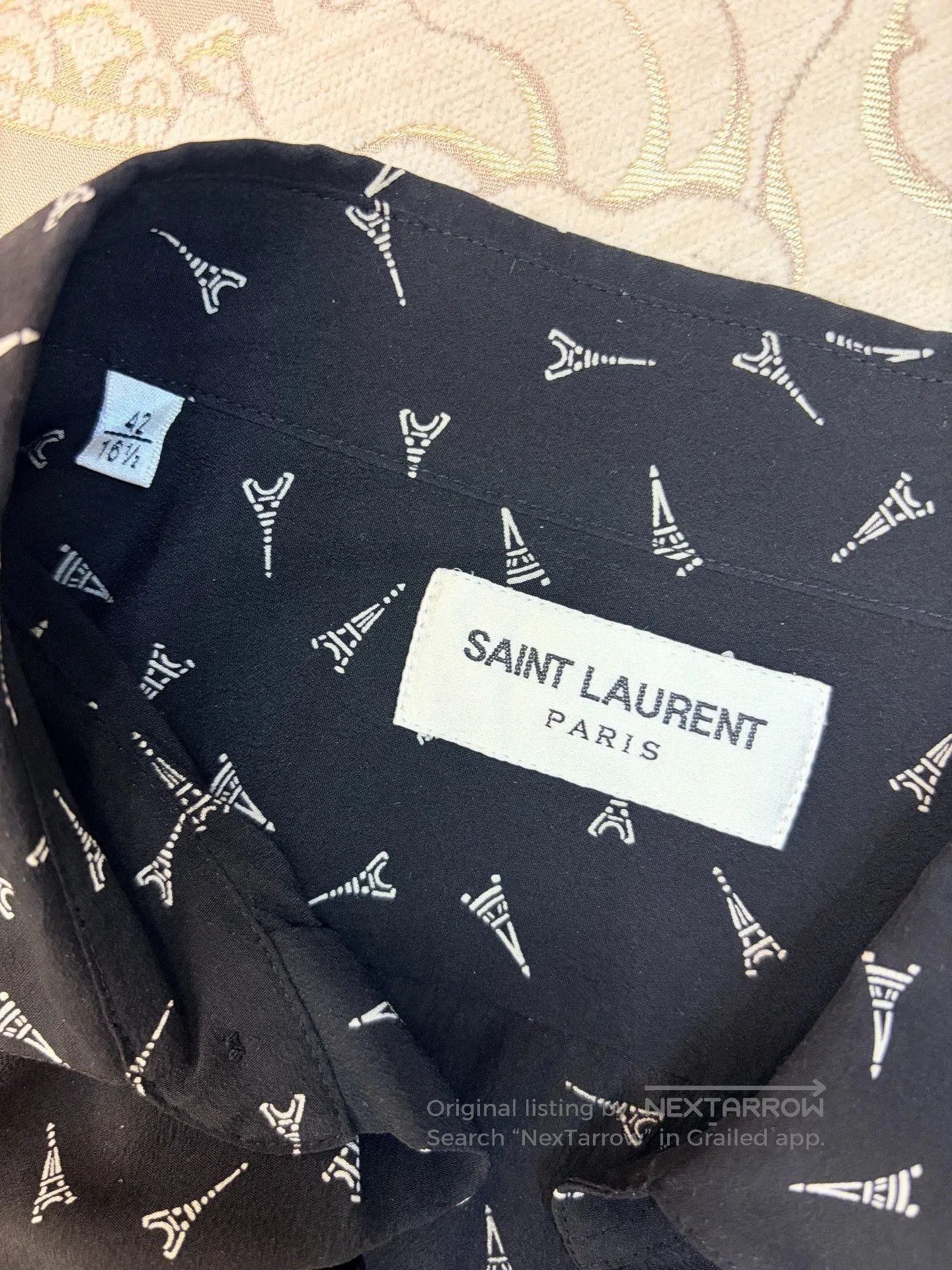 Saint Laurent Paris Saint Laurent Silk Eiffel Tower Shirt 42. Size US XS / EU 42 / 0 - 3 Thumbnail