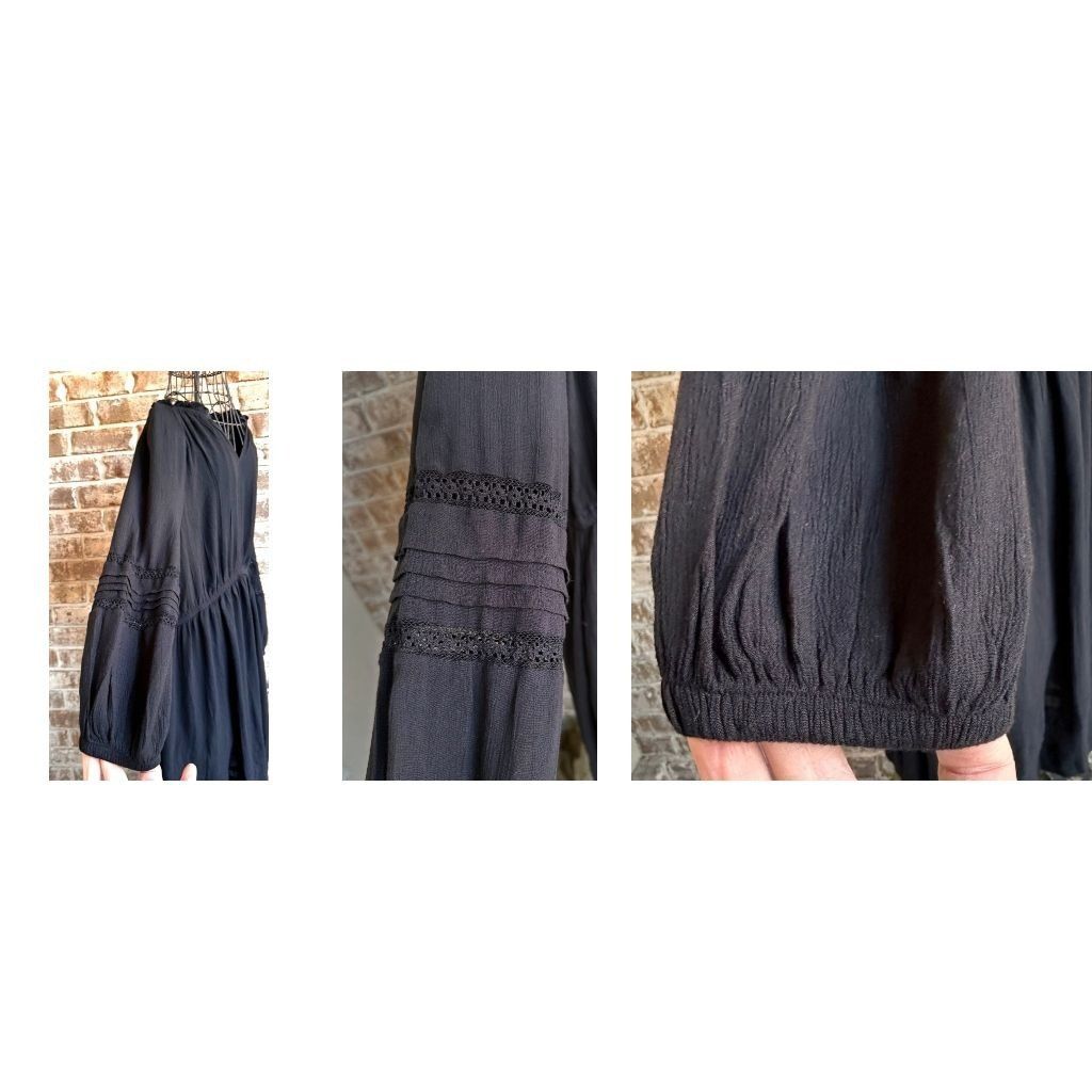 Other Knox Rose Black Dress XL Tiered Layered Long Sleeves Stretch Size XL / US 12-14 / IT 48-50 - 5 Thumbnail