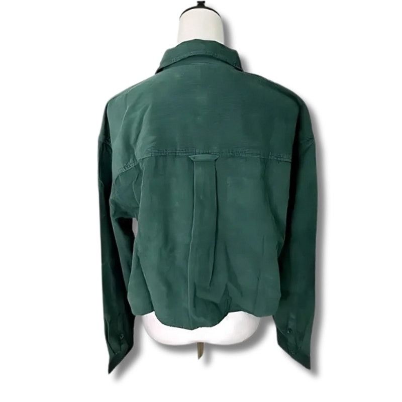 BP. BP Crop Shirt Jacket Button-Up Corduroy Green Women's M NWT Size M / US 6-8 / IT 42-44 - 5 Thumbnail