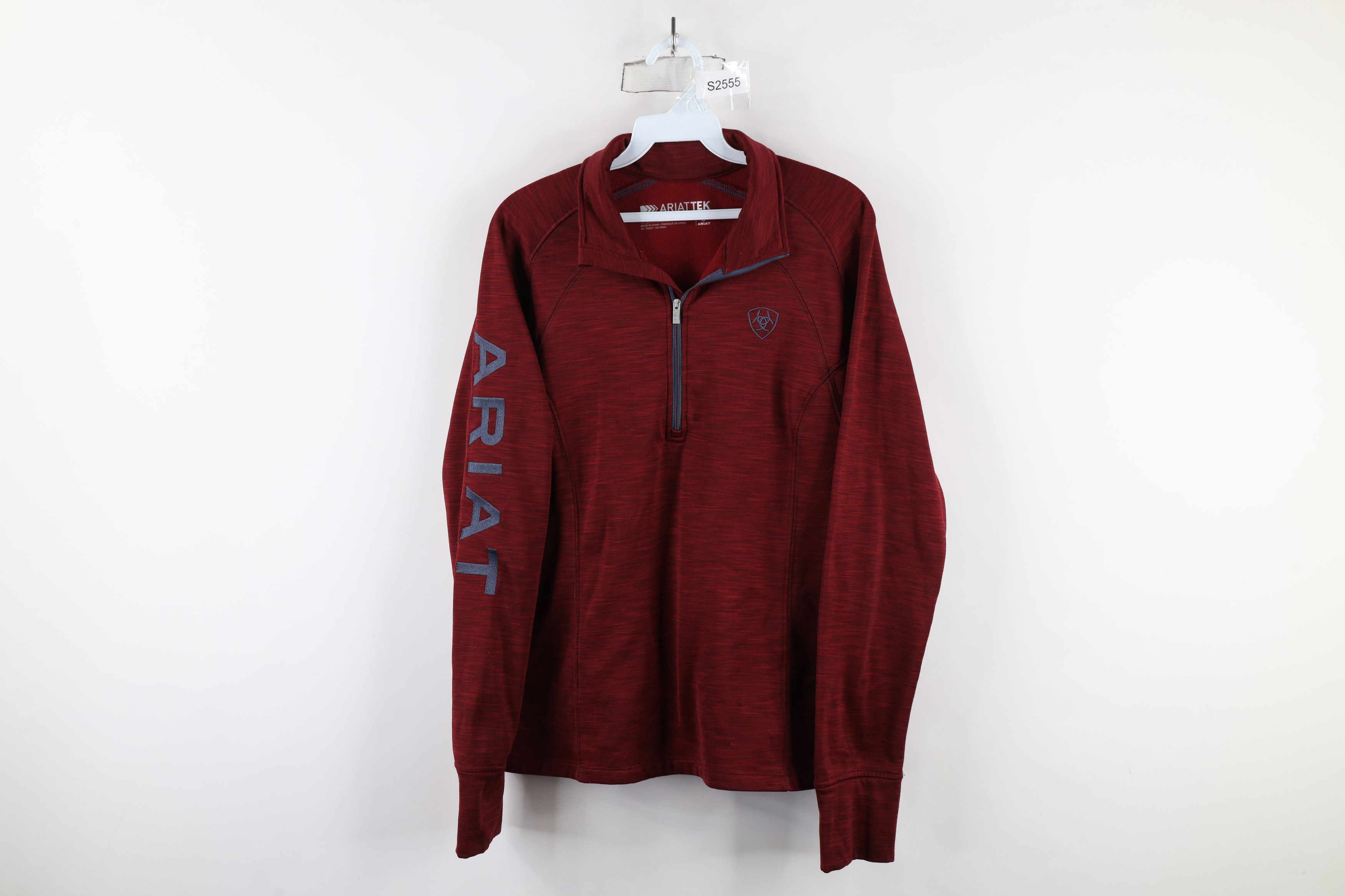 Ariat × Vintage Ariat Tek Series Spell Out Half Zip Pullover Sweatshirt Red Size L / US 10 / IT 46 - 1 Thumbnail