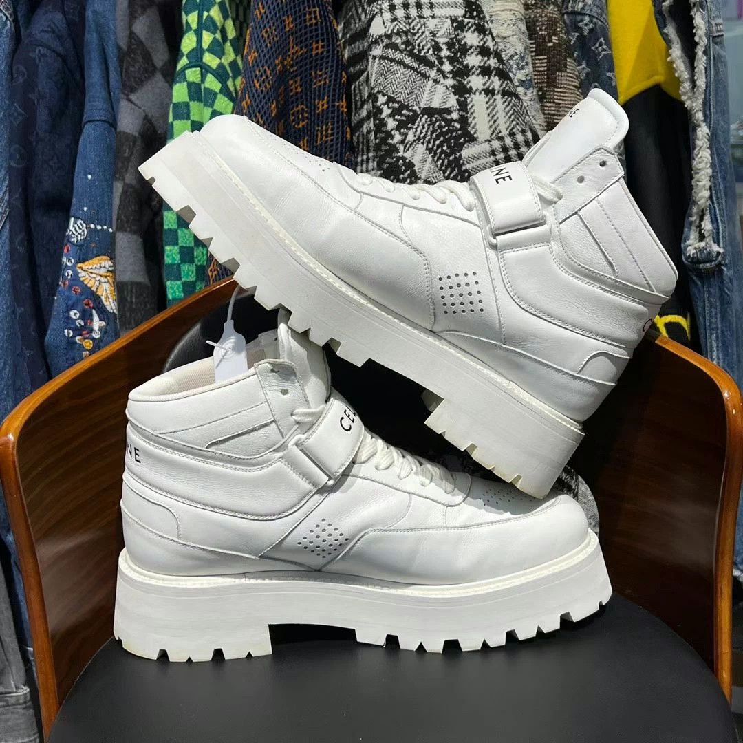 Celine CELINE runway style calfskin platform sneakers Size US 12 / EU 45 - 4 Thumbnail