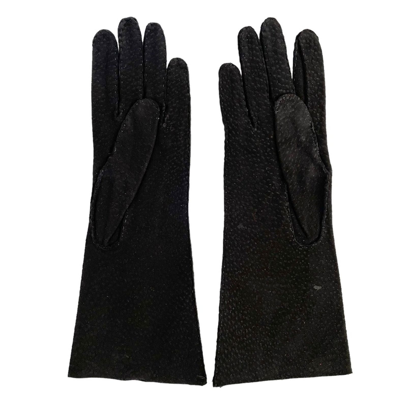Vintage NWT Vintage Black Suede Carpincho (Capybara) Leather Gloves Size ONE SIZE - 3 Thumbnail