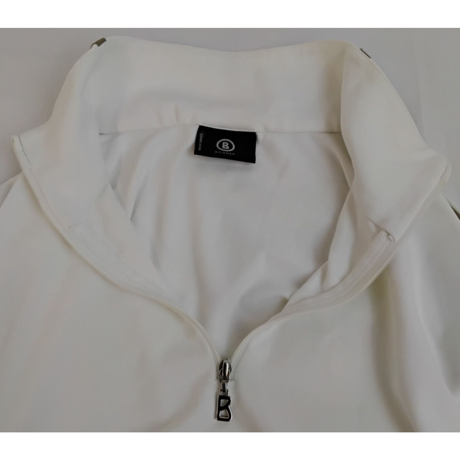 Bogner Bogner 1/4 Zip Base Layer Women's L White w/ Gold Stripe Size L / US 10 / IT 46 - 6 Thumbnail