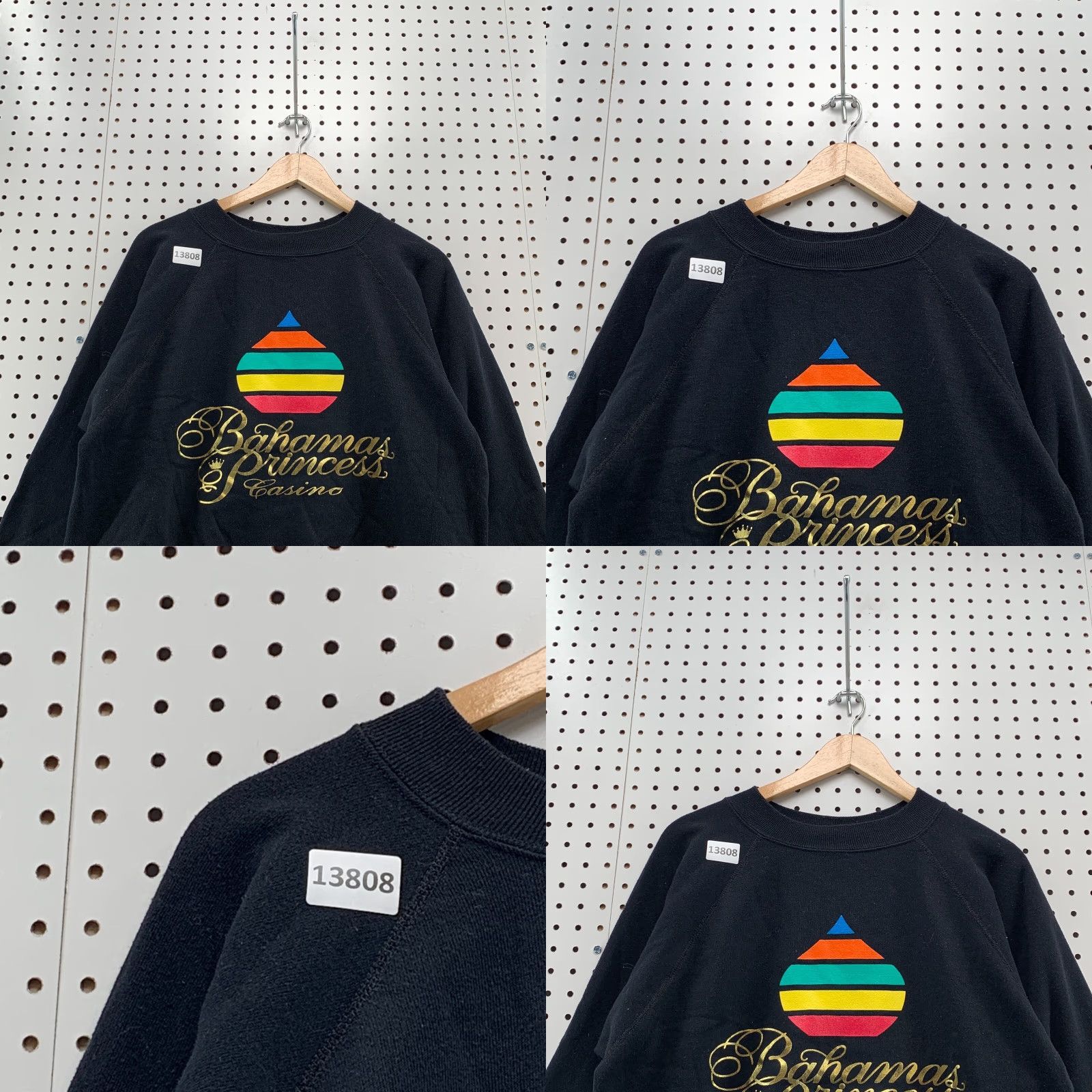Logo 7 VINTAGE Ultra Sweats Sweatshirt Black Adult Large Bahamas Princess Water Drop Logo Logo Pullover Crew Neck All Seasons Mens Size US L / EU 52-54 / 3 - 8 Thumbnail