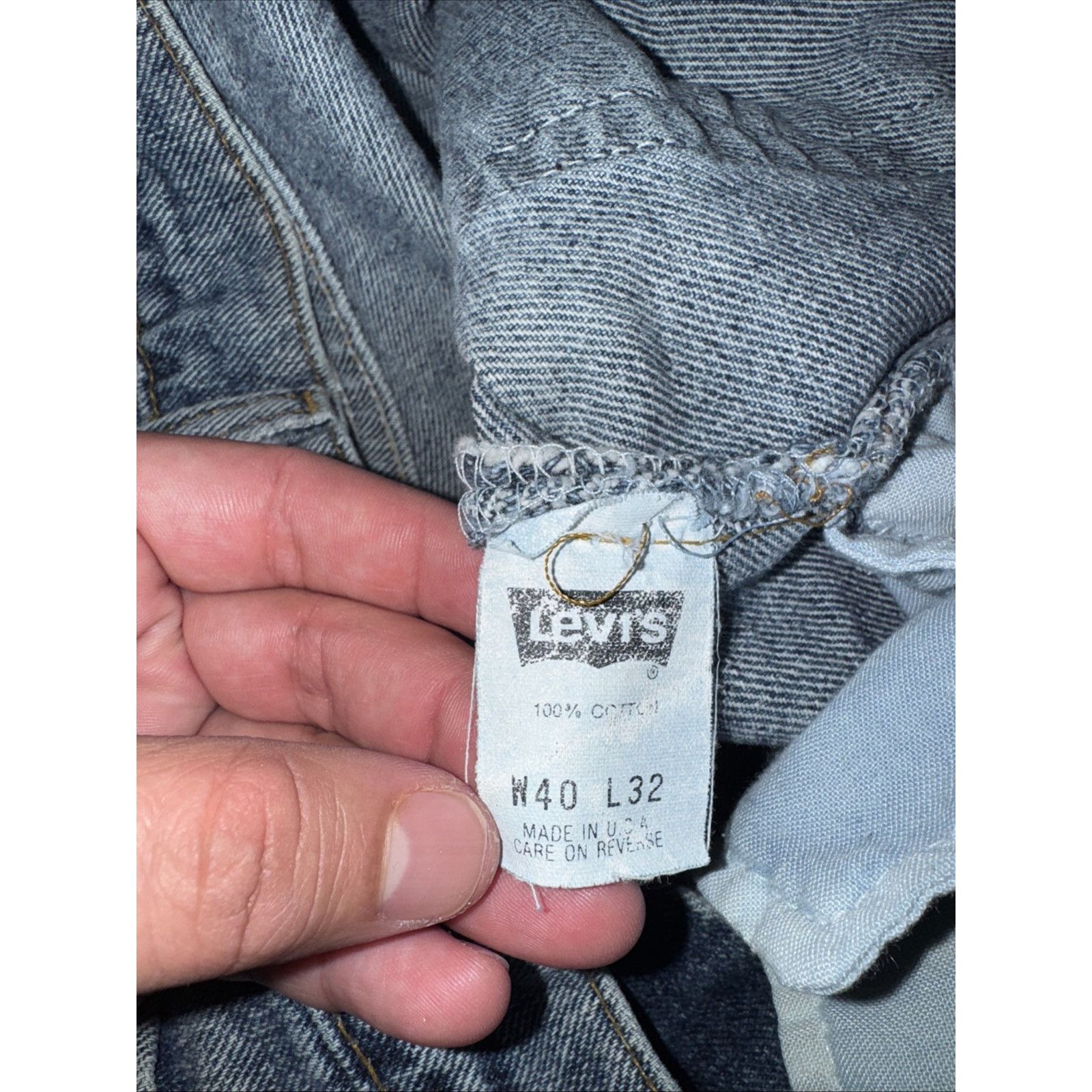 Levi's × Vintage Vintage Levi’s 553 38x33 Stone Washed Blue Made In USA Size US 38 / EU 54 - 5 Thumbnail