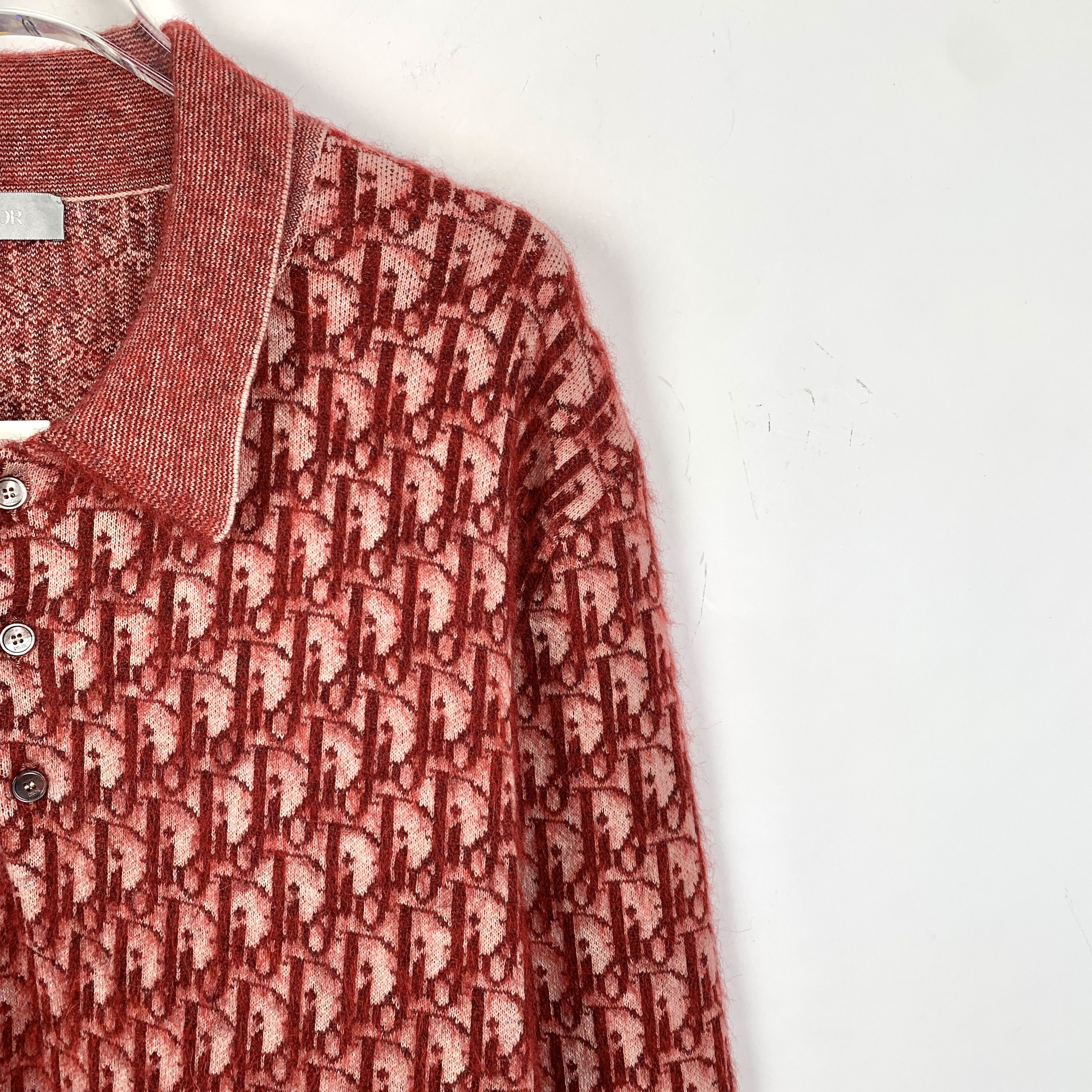 Dior Dior Red Dragon Cotton Knit Long Sleeve Polo Shirt (Size L) Size L / US 10 / IT 46 - 6 Thumbnail