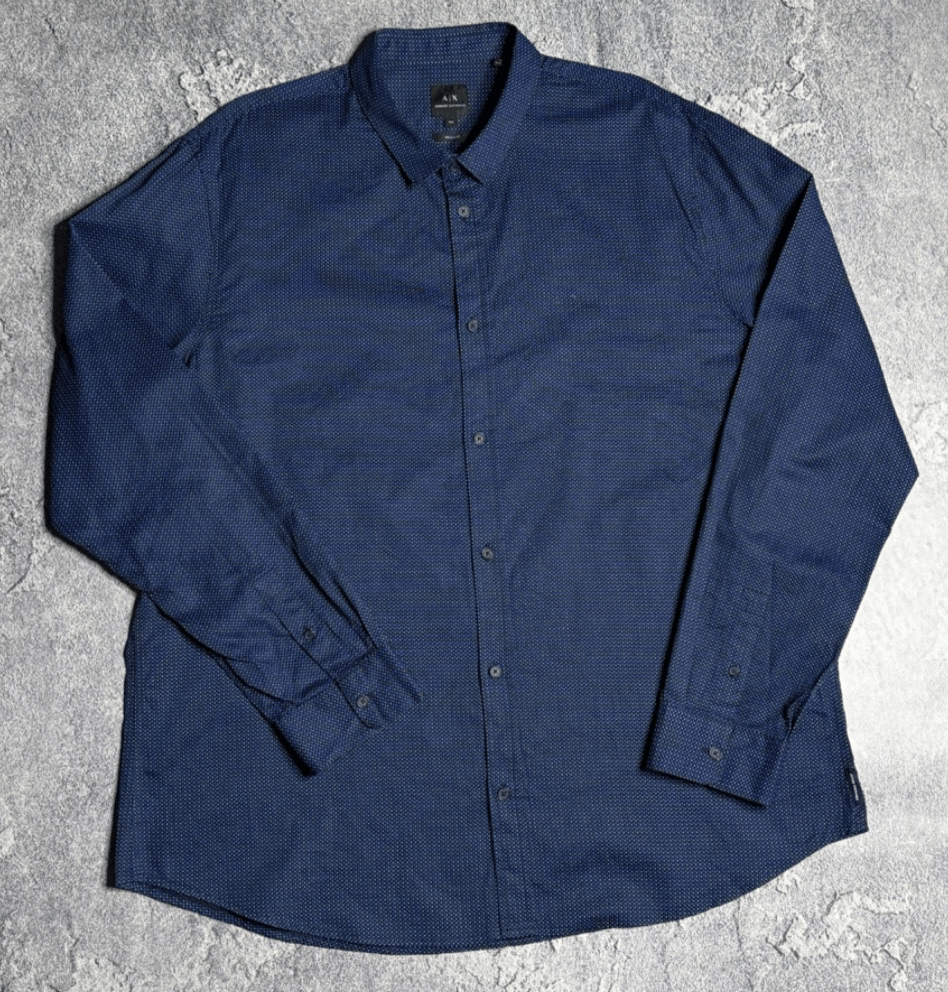 Armani Exchange Armani Exchange Shirt NavyMicro Dot Long Sleeve Button Up Size US XXL / EU 58 / 5 - 1 Thumbnail