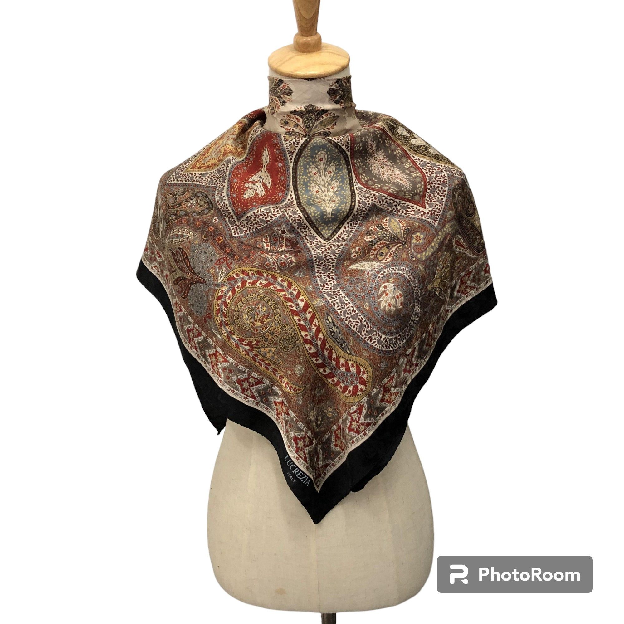 Lucrezia Italy Paisley Silk Scarf M389