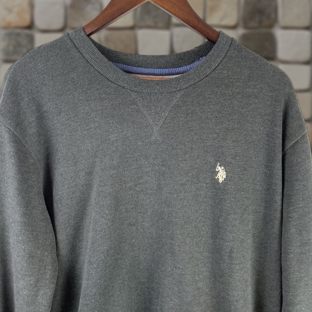 U.S. Polo Assn. U.S. Polo Assn. Sweater Men XL Dark Long Sleeve Luxury Feel Sweatshirt Crew Neck Charcoal Cotton Polyester Knit Pullover Embroidered Logo Regular Fit Size US XL / EU 56 / 4 - 1 Thumbnail