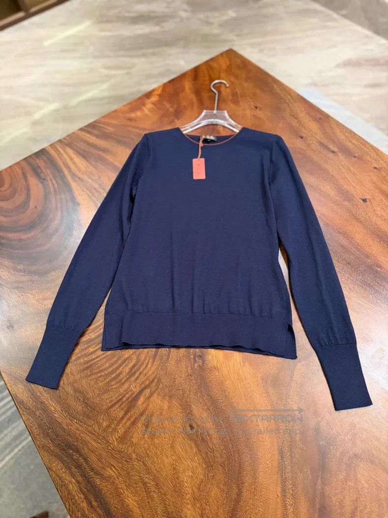 Loro Piana Loro Piana Navy Blue Wool Crew Neck Sweater Size XS / US 0-2 / IT 36-38 - 3 Thumbnail