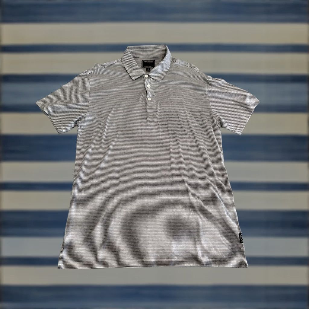 Todd Snyder Todd Snyder Gray Striped Polo Shirt XL Men Short Sleeve Slim Size Regular Colored Gray Polo Shirt Size US XL / EU 56 / 4 - 1 Thumbnail