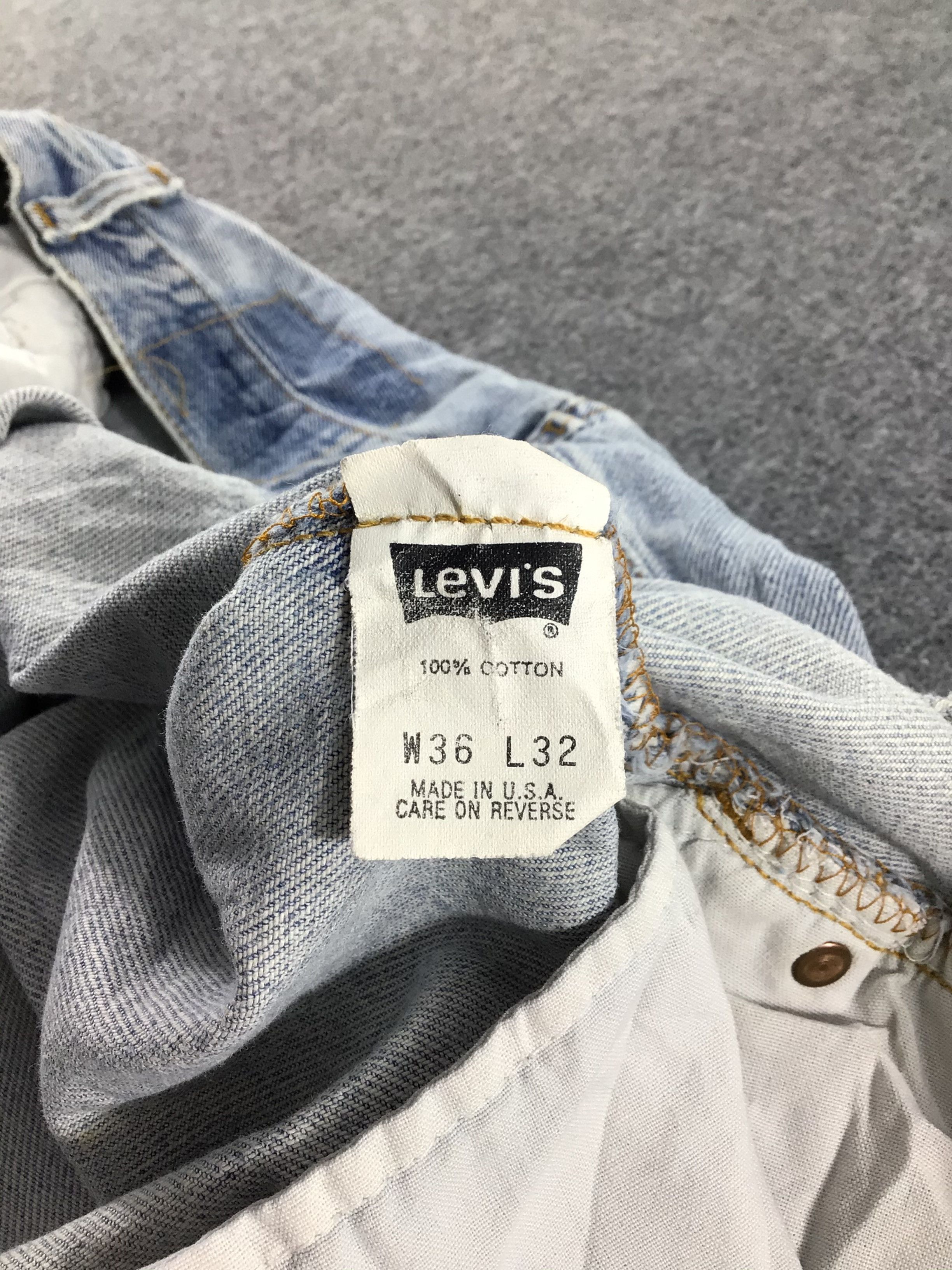 Levi's Vintage 90s Levis 501 Jeans Stone Washed Denim -J431 Size US 33 - 11 Thumbnail