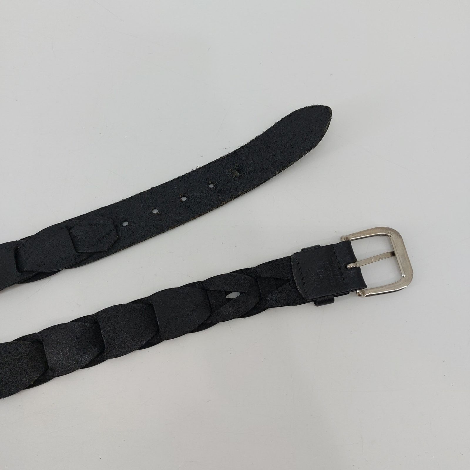 Other Womens Black Leather Chain Link Top Grain Leather Belt Sz 34 Size ONE SIZE - 4 Thumbnail