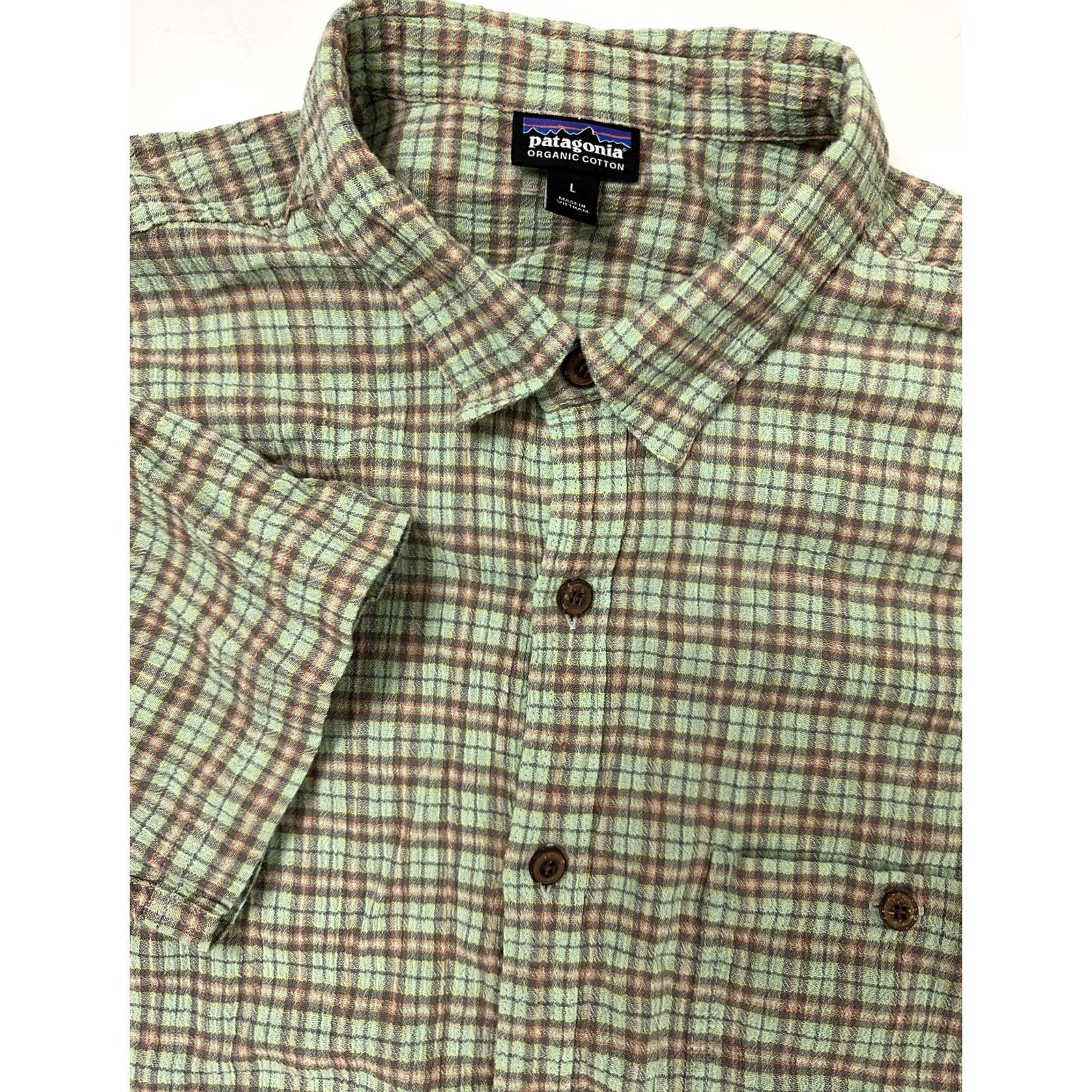 Patagonia Patagonia Shirt Men Large Organic Cotton Gauze Mint Plaid Outdoors Travel Casual Size US L / EU 52-54 / 3 - 2 Thumbnail