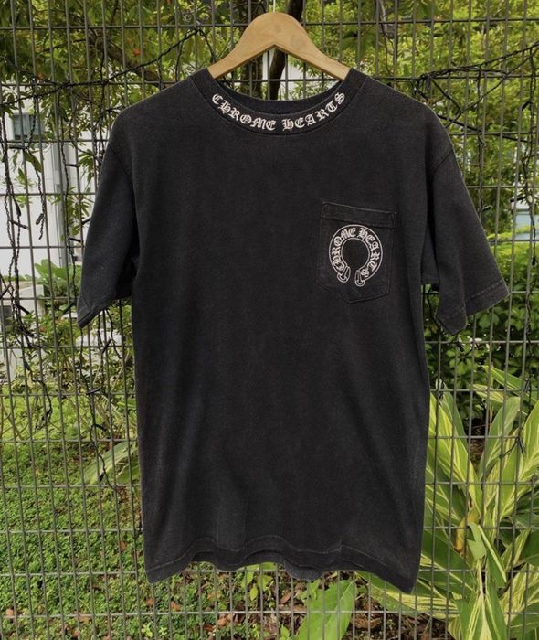 Chrome Hearts Vintage Chrome Hearts Floral Cross Pocket Tee | Grailed