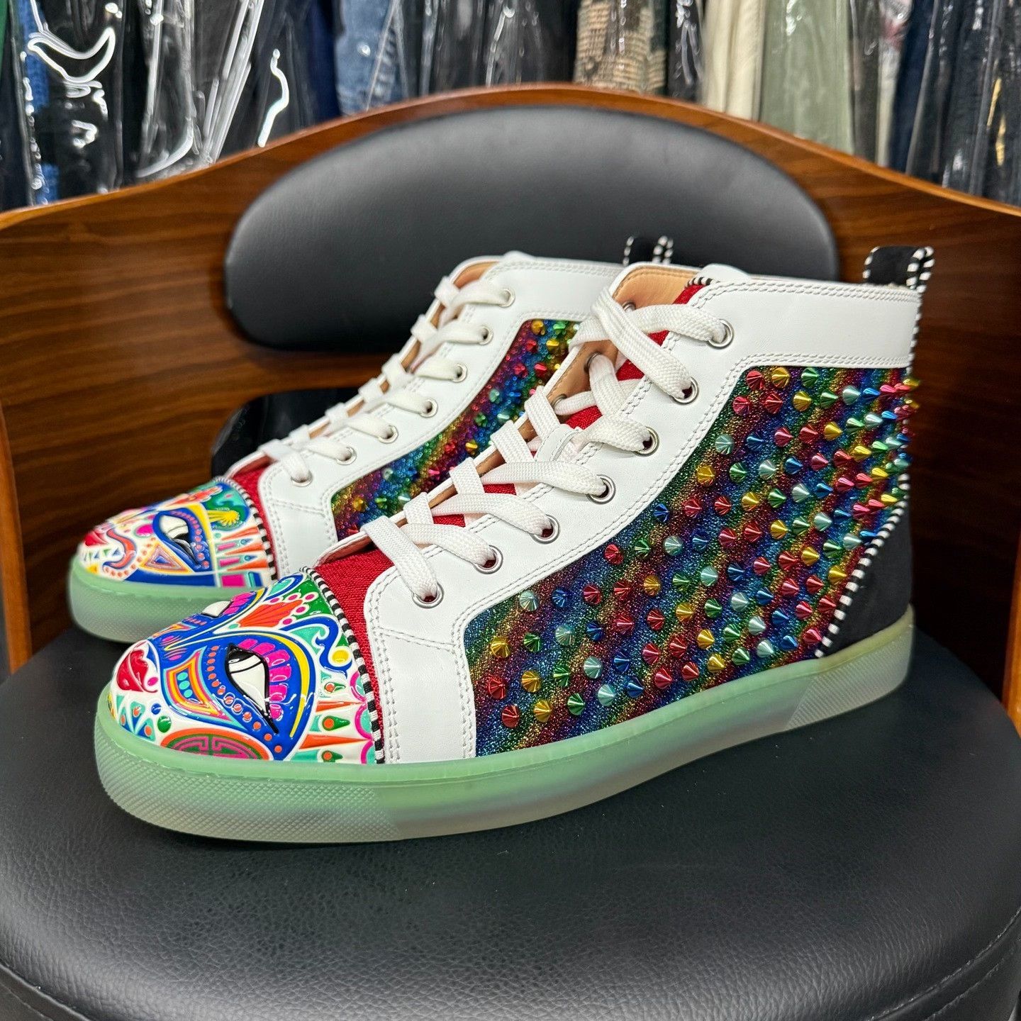Christian Louboutin Christian Louboutin White Hitop Sneakers 9.5 Men Size US 9.5 / EU 42-43 - 1 Thumbnail
