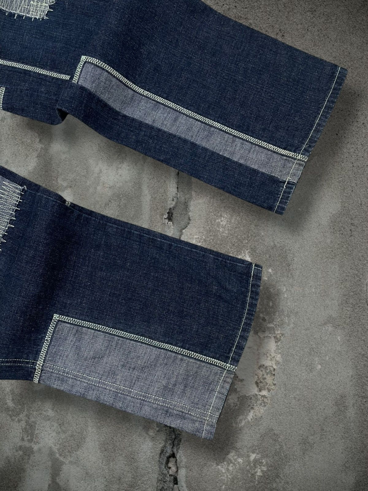 Japanese Brand Vintage 1990s Japan Designer Phat Farm Patchwork Denim Size US 32 / EU 48 - 5 Thumbnail