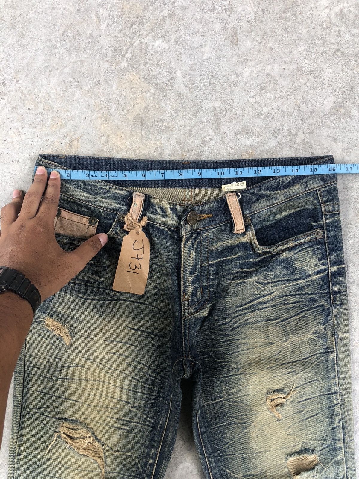 Japanese Brand Japanese Algate Flared Jeans Mud Wash Distressed Jeans Size US 32 / EU 48 - 16 Thumbnail