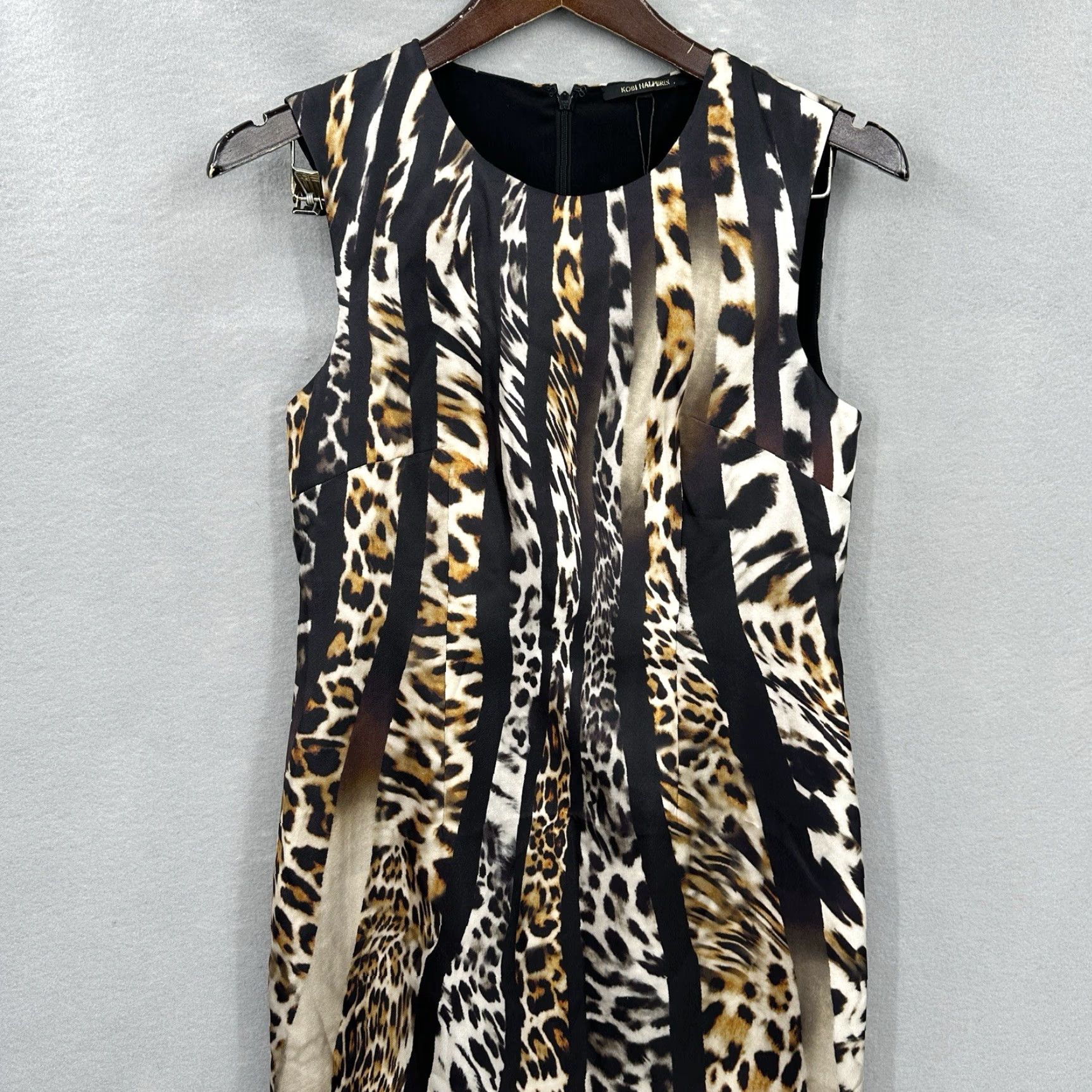 KOBI HALPERIN Kobi Halperin Kery Dress Women XS Animal Print Shift Leopard Clothing Sleeveless Black Silk Knee Vintage No Size XS / US 0-2 / IT 36-38 - 2 Thumbnail