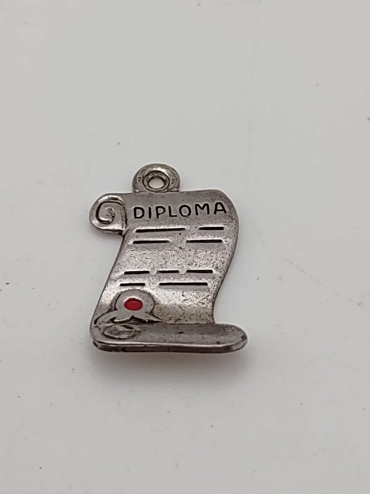 The Unbranded Brand Vintage Sterling Diploma Charm Graduation Scroll Size ONE SIZE - 1 Thumbnail