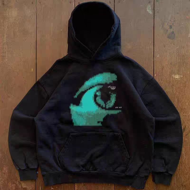 Japanese Brand Hip Hop Street Retro Creative Print Hooded Sweatshirt Size US M / EU 48-50 / 2 - 3 Thumbnail