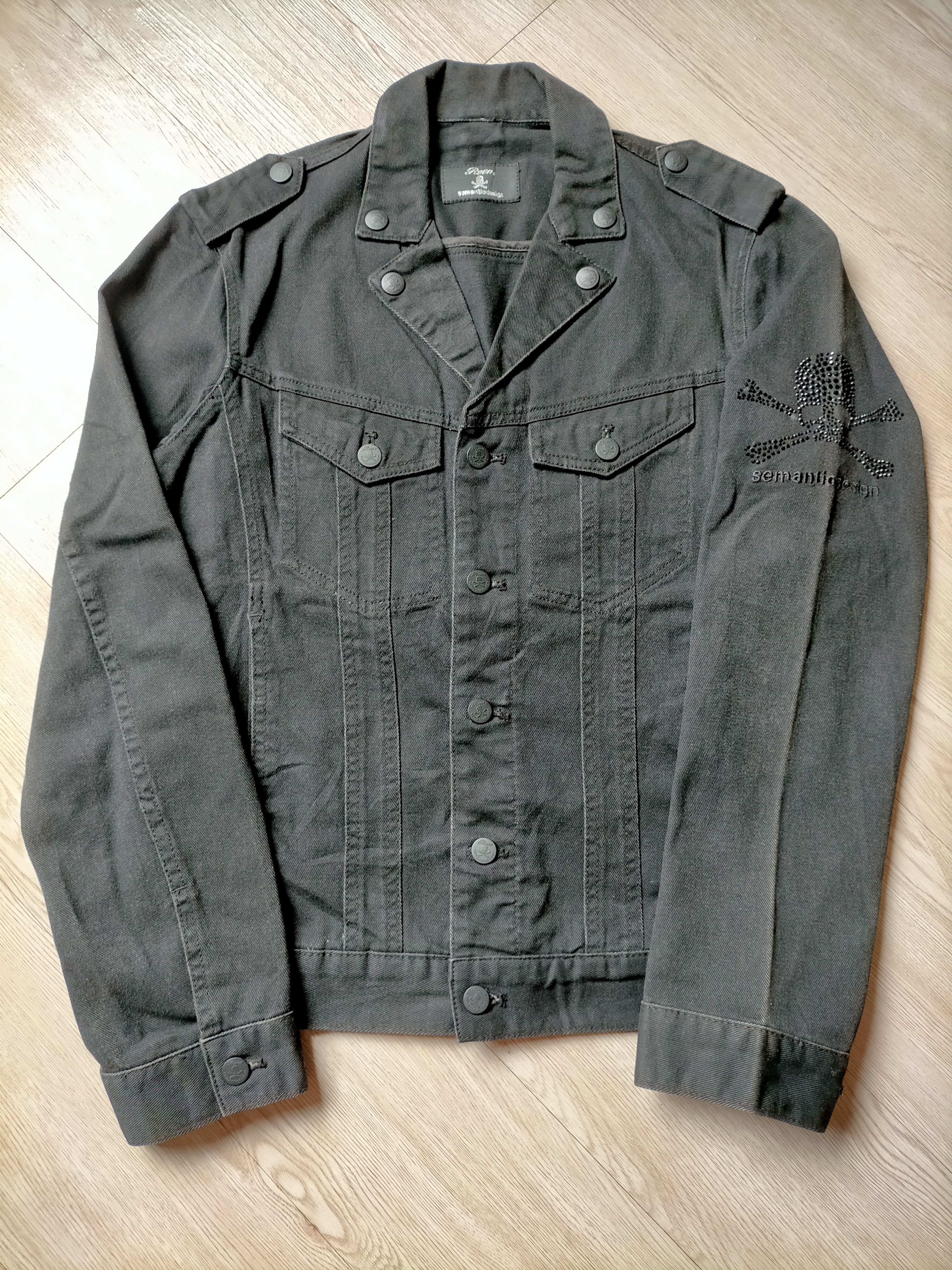 Roen Roen x Semantic Design Embroidered Logo Black denim Jacket Size US L / EU 52-54 / 3 - 5 Thumbnail