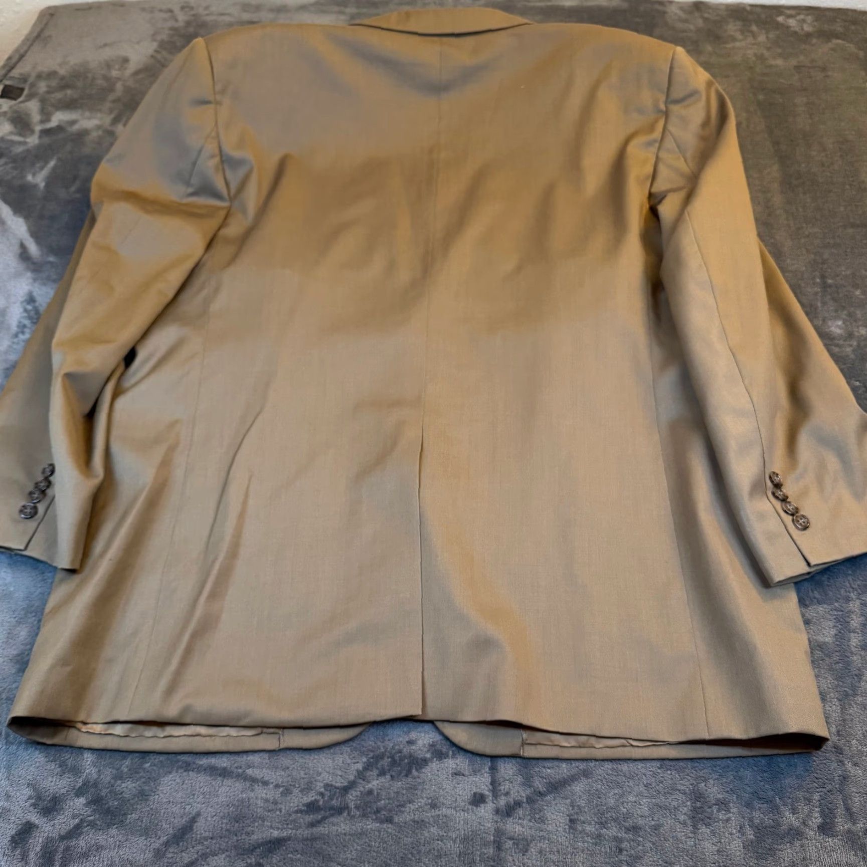 Jos. A. Bank VINTAGE not applicable; use provided: JOS A BANK Tan Two Piece Suit Jacket Pants Formal Business Mens 46R 36x28" Size 46R - 7 Thumbnail