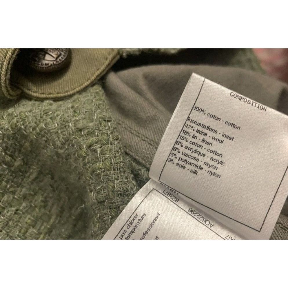 Chanel Chanel Military-Inspired Olive Green Jacket With Textured Tw Size XXS / US 00 / IT 34 - 15 Thumbnail