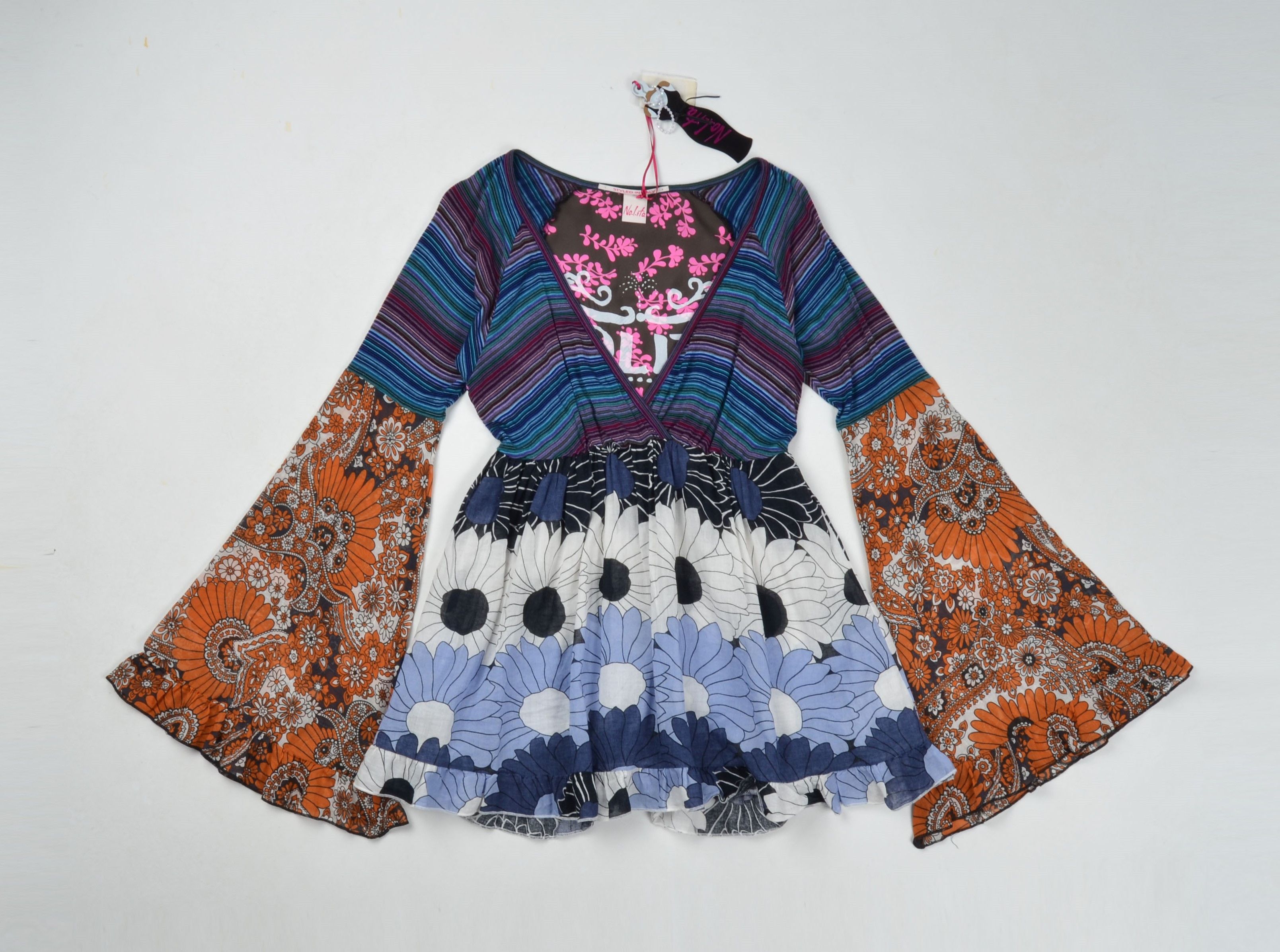 Designer × Vintage Nolita North Little Italy Y2K Fairy Boho Bell Sleeve Floral Size M / US 6-8 / IT 42-44 - 4 Thumbnail