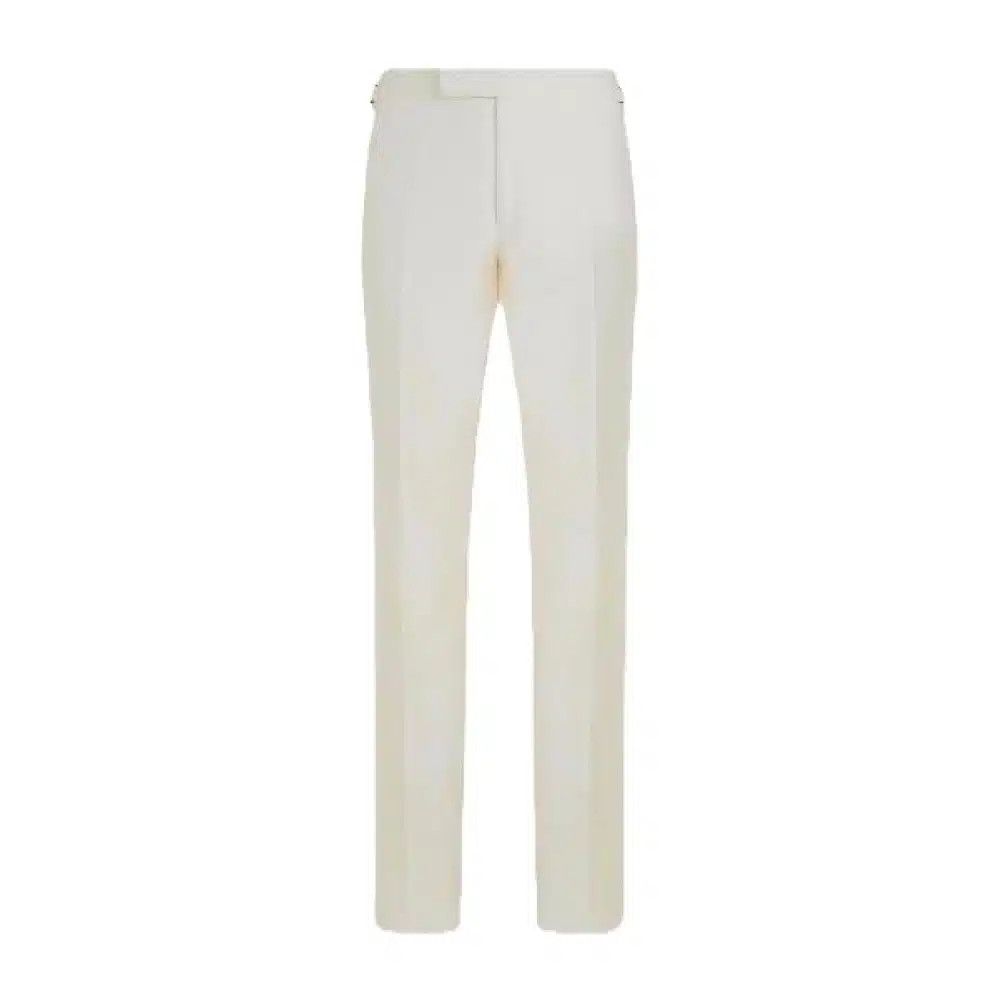 Tom Ford o1loc1c0226 PLSS01 Pure Silk Formal Pant in White Size US 42 / EU 58 - 2 Thumbnail