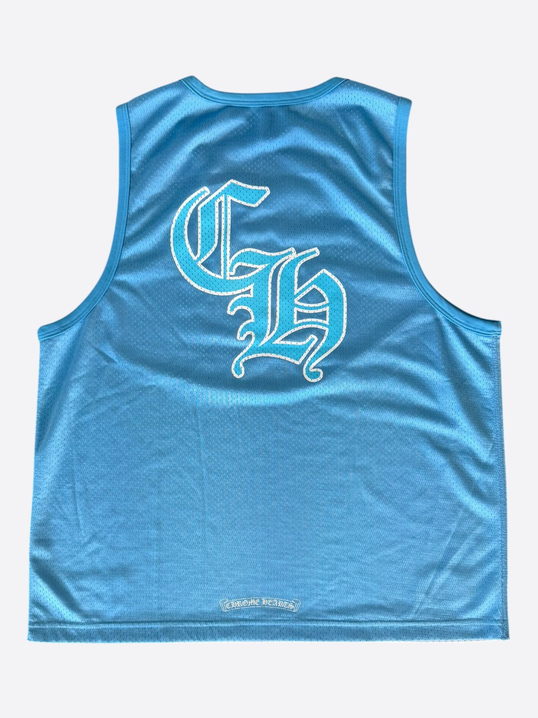 Chrome Hearts Chrome Hearts Blue & White Logo Reversible Mesh Jersey Size US M / EU 48-50 / 2 - 3 Thumbnail