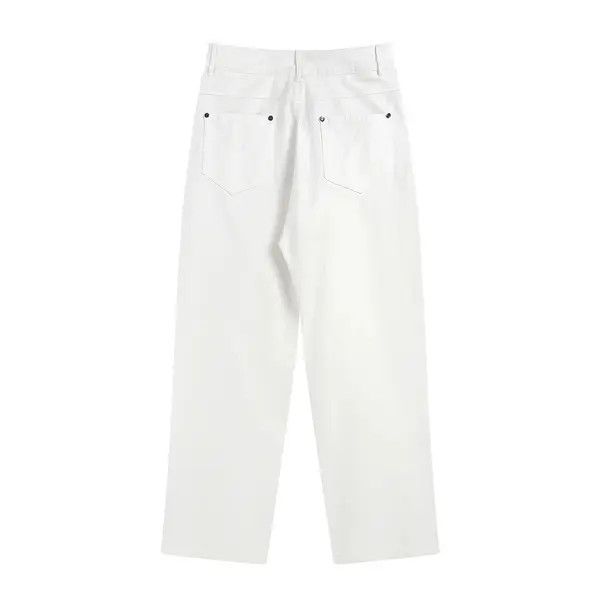 Jean Zipper Split Flare White Cargo Pants Size US 32 / EU 48 - 4 Thumbnail