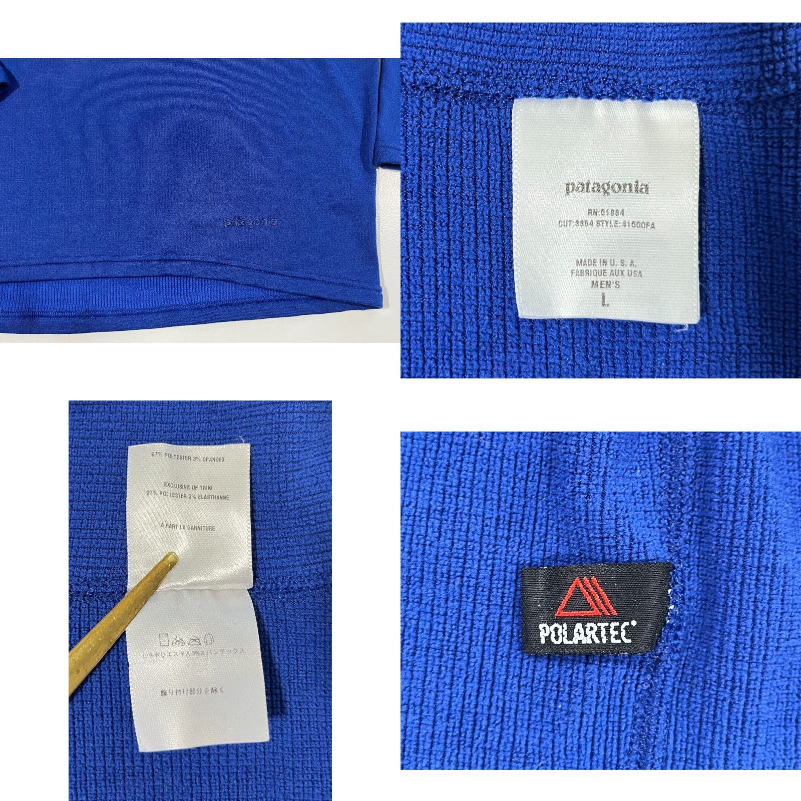 Patagonia VINTAGE Patagonia Men's R.5 Top 1/4 Zip Long Sleeve Pullover Made in USA Sz L Blue Size US L / EU 52-54 / 3 - 8 Thumbnail
