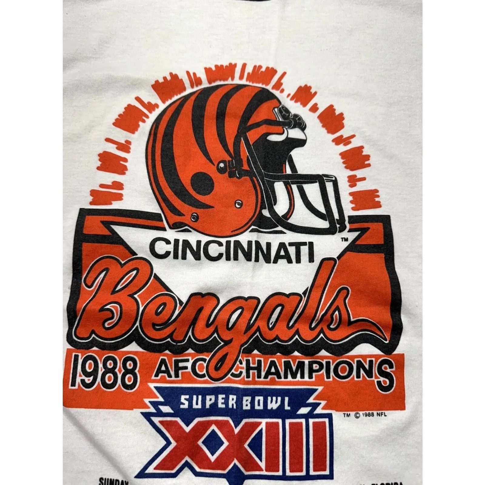 Vintage VINTAGE Cincinnati Bengals T-Shirt Adult L White Size US L / EU 52-54 / 3 - 6 Thumbnail