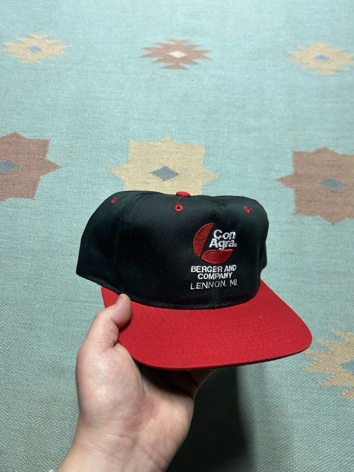 Vintage Vintage Snapback hat Con Agra Berger company Michigan Black Size ONE SIZE - 1 Thumbnail
