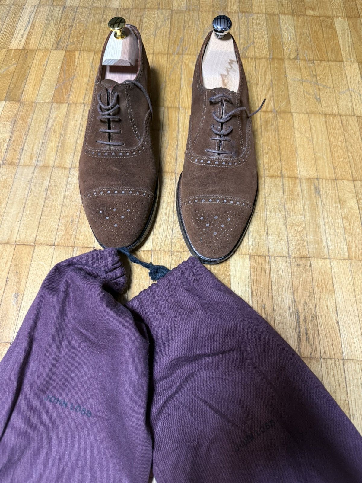 John Lobb John Lobb Seymour Brown Suede Oxford Shoes UK 8 EE Luxury Size US 8 / EU 41 - 1 Thumbnail