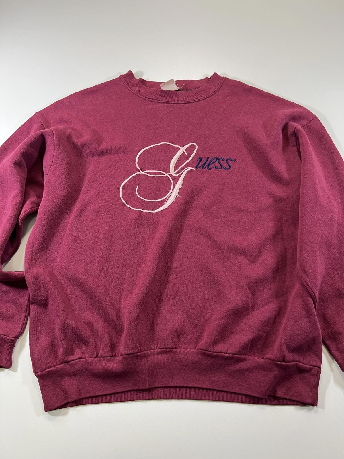 Guess Guess Vintage Maroon Sweatshirt with Embroidered Logo M Size US M / EU 48-50 / 2 - 1 Thumbnail