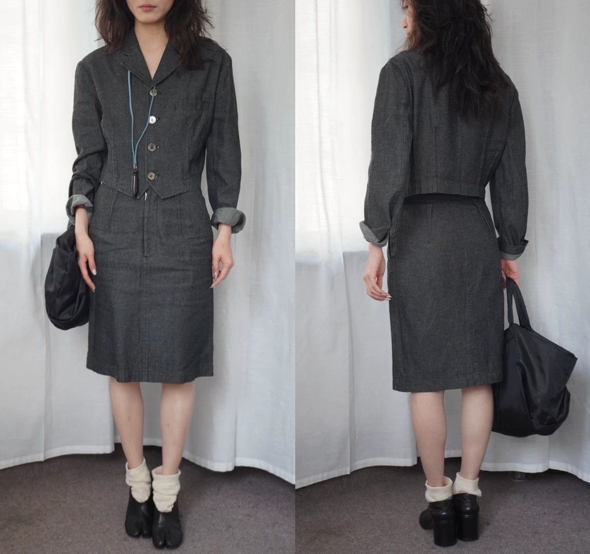 Comme des Garcons COMME des GARÇONS 1991SS Tricot Denim Tailored Set SM Size S / US 4 / IT 40 - 3 Thumbnail