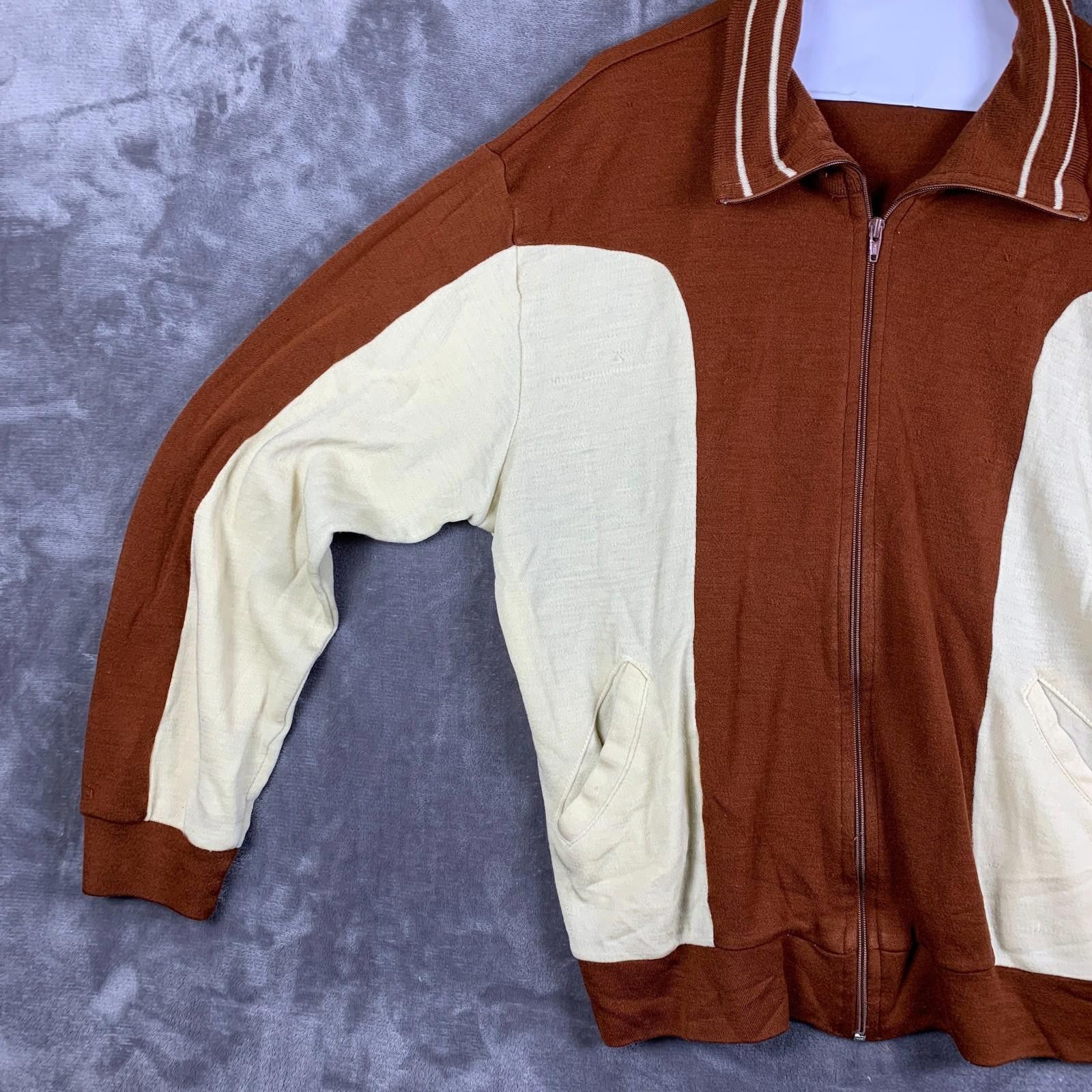 Designer Vintage 90s Track-&-Court Track Jacket Brown Sz. Large (310) Size US L / EU 52-54 / 3 - 3 Thumbnail