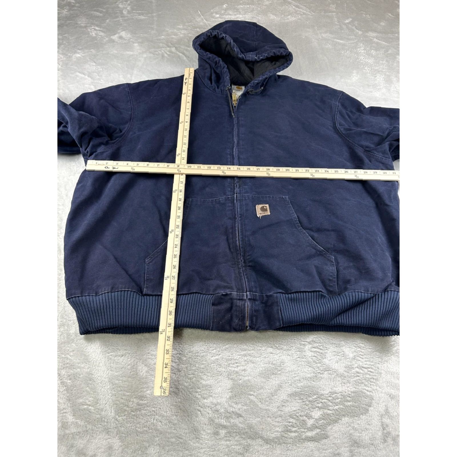 Carhartt VINTAGE Carhartt Jacket Mens 4XL Navy Quilted Duck Hooded Workwear J130MDT Size US XXL / EU 58 / 5 - 5 Thumbnail