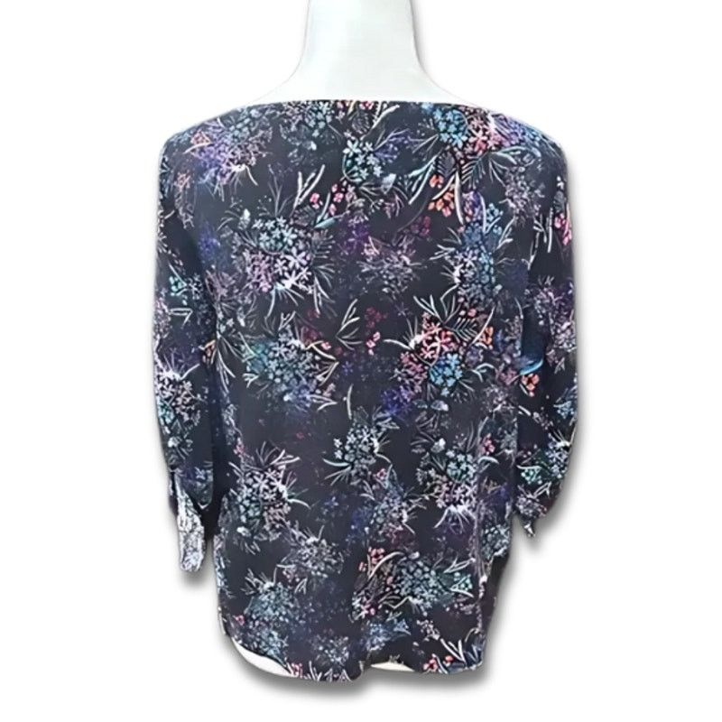 H&M H&M Floral Blouse Scoop Neck Sleeve Slit Relaxed Fit Multi 8 Size M / US 6-8 / IT 42-44 - 5 Thumbnail